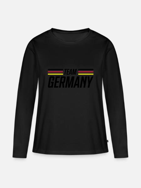 germany flagge deutschland team - Frauen Premium Bio Langarmshirt - Schwarz