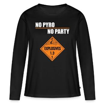 No Pyro No Party - Women's Premium Organic Long Sleeve Shirt - black - Front - Julia (174cm)