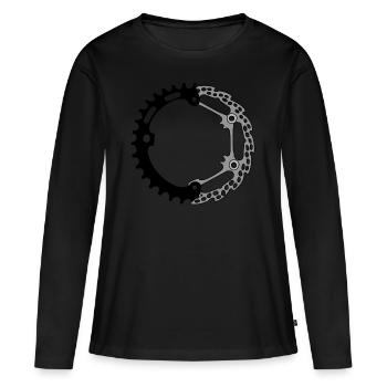 Crémaillère frein à disque - T-shirt manches longues Premium bio Femme - noir - Devant - Julia (174cm)