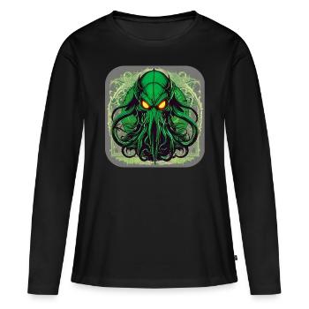 Immortal Cthulhu monster in the universe - Women's Premium Organic Long Sleeve Shirt - black - Front - Julia (174cm)