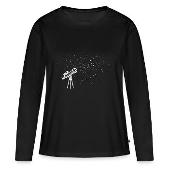 Étoiles télescopiques - T-shirt manches longues Premium bio Femme - noir - Devant - Julia (174cm)