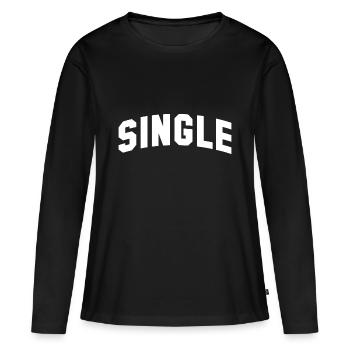 Célibataire - T-shirt manches longues Premium bio Femme - noir - Devant - Julia (174cm)