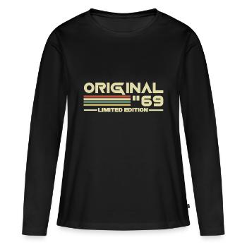 1969 - Vrouwen Premium Bio shirt met lange mouwen - zwart - Voor - Julia (174cm)