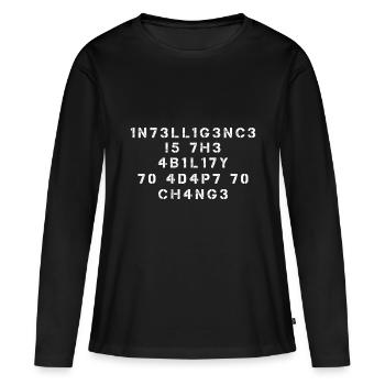 L'intiunité est une capacité - T-shirt manches longues Premium bio Femme - noir - Devant - Julia (174cm)