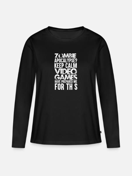 Apokalypse - Gaming - Frauen Premium Bio Langarmshirt - Schwarz