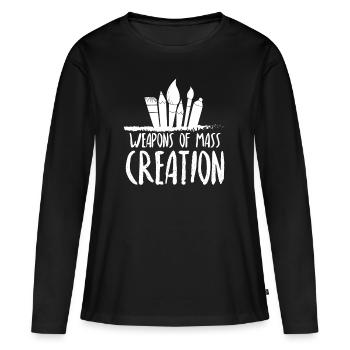 Armes De Création Massive - T-shirt manches longues Premium bio Femme - noir - Devant - Julia (174cm)