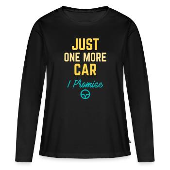 Nur noch ein Auto, das ich verspreche - Frauen Premium Bio Langarmshirt - Schwarz - Vorne - Julia (174cm)