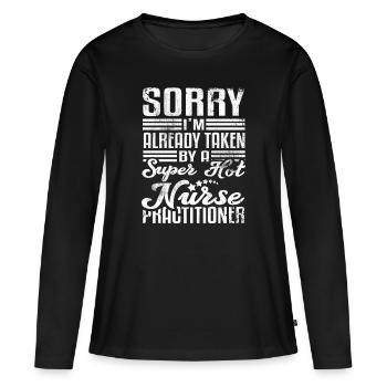 Je suis déjà prise - T-shirt manches longues Premium bio Femme - noir - Devant - Julia (174cm)