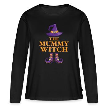 La Momie Sorcière - T-shirt manches longues Premium bio Femme - noir - Devant - Julia (174cm)