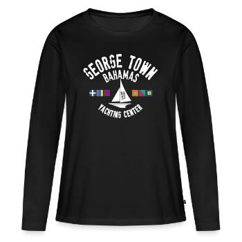 George Town Bahamas Yachting Center - Frauen Premium Bio Langarmshirt - Schwarz - Vorne - Julia (174cm)