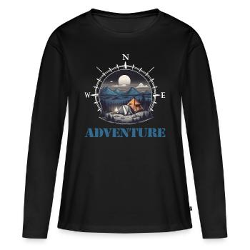 Aventure - T-shirt manches longues Premium bio Femme - noir - Devant - Julia (174cm)