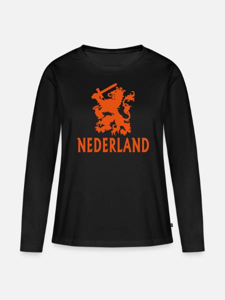 Nederland - Frauen Premium Bio Langarmshirt - Schwarz
