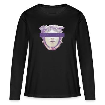 Lies Beauté - T-shirt manches longues Premium bio Femme - noir - Devant - Julia (174cm)