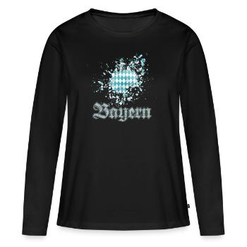 Bayern - Frauen Premium Bio Langarmshirt - Schwarz - Vorne - Julia (174cm)