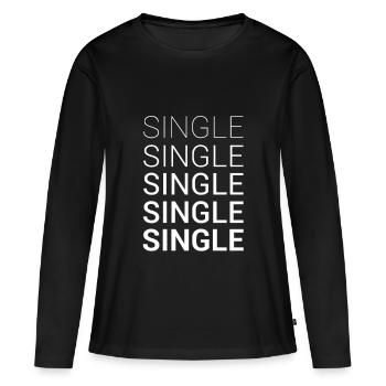 Single Solo Single Dating - Women's Premium Organic Long Sleeve Shirt - black - Front - Julia (174cm)