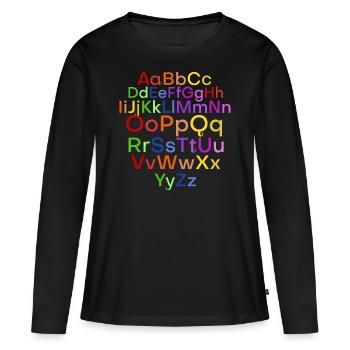 alphabet - T-shirt manches longues Premium bio Femme - noir - Devant - Julia (174cm)