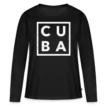 Cuba - T-shirt manches longues Premium bio Femme - noir - Devant - Julia (174cm)
