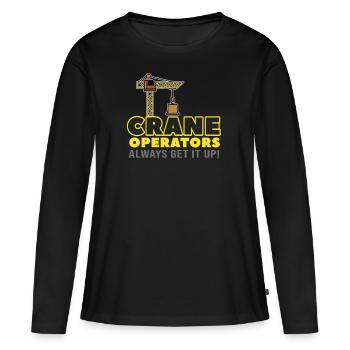 grue - T-shirt manches longues Premium bio Femme - noir - Devant - Julia (174cm)
