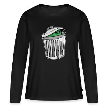 Drôle de dessin animé dessin animé ordures monster cookies - T-shirt manches longues Premium bio Femme - noir - Devant - Julia (174cm)