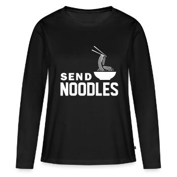 Envoyer des nouilles Ramen - T-shirt manches longues Premium bio Femme - noir - Devant - Julia (174cm)