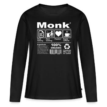 moine - T-shirt manches longues Premium bio Femme - noir - Devant - Julia (174cm)