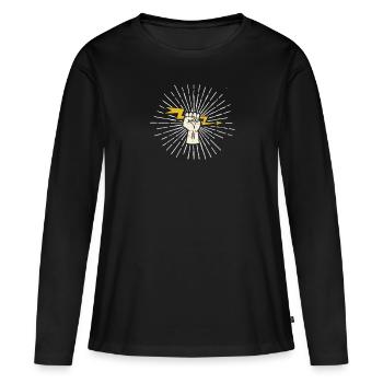 Électricien electricien - T-shirt manches longues Premium bio Femme - noir - Devant - Julia (174cm)