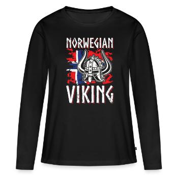 Norvège Viking Norman normands Guerriers - T-shirt manches longues Premium bio Femme - noir - Devant - Julia (174cm)