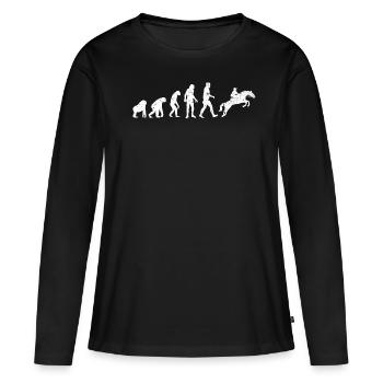 Equitation Evolution - T-shirt manches longues Premium bio Femme - noir - Devant - Julia (174cm)