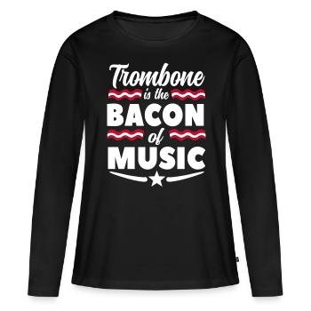 trombone - T-shirt manches longues Premium bio Femme - noir - Devant - Julia (174cm)