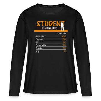 Ingrédients étudiants - T-shirt manches longues Premium bio Femme - noir - Devant - Julia (174cm)
