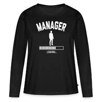 Future Manager - T-shirt manches longues Premium bio Femme - noir - Devant - Julia (174cm)