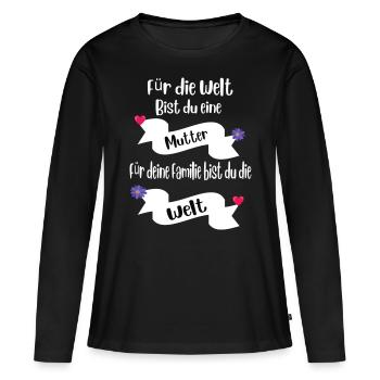 Muttertag - Muttertags Geschenk - Frauen Premium Bio Langarmshirt - Schwarz - Vorne - Julia (174cm)