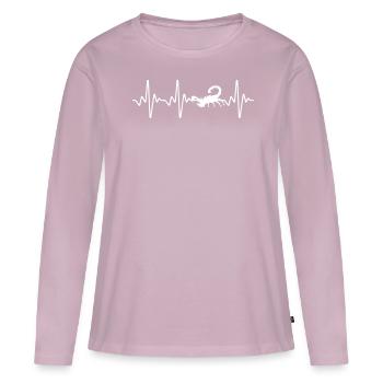 Scorpion Heartbeat - Frauen Premium Bio Langarmshirt - Altrosa - Vorne - Julia (174cm)