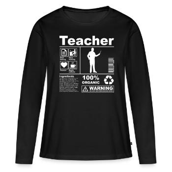 Description du produit de l'enseignant - T-shirt manches longues Premium bio Femme - noir - Devant - Julia (174cm)