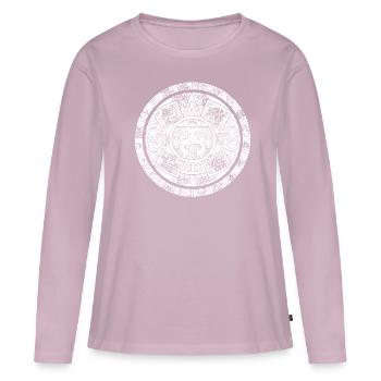 Aztec Maske Azteken Maya Kalender - Frauen Premium Bio Langarmshirt - Altrosa - Vorne - Julia (174cm)