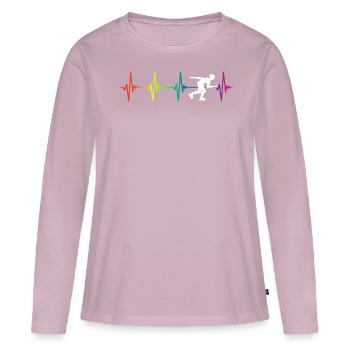Roller Blade Rainbow Heartbeat - Women's Premium Organic Long Sleeve Shirt - dusky pink - Front - Julia (174cm)
