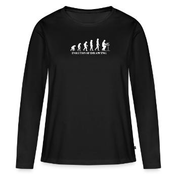 Drawing Designers Edition - Frauen Premium Bio Langarmshirt - Schwarz - Vorne - Julia (174cm)