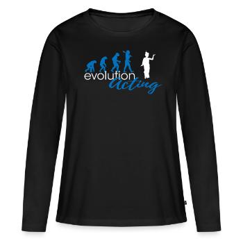 Évolution par intérim - T-shirt manches longues Premium bio Femme - noir - Devant - Julia (174cm)