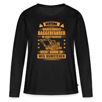 Dredge driver Excavator saying gift - Women's Premium Organic Long Sleeve Shirt - black - Front - Julia (174cm)