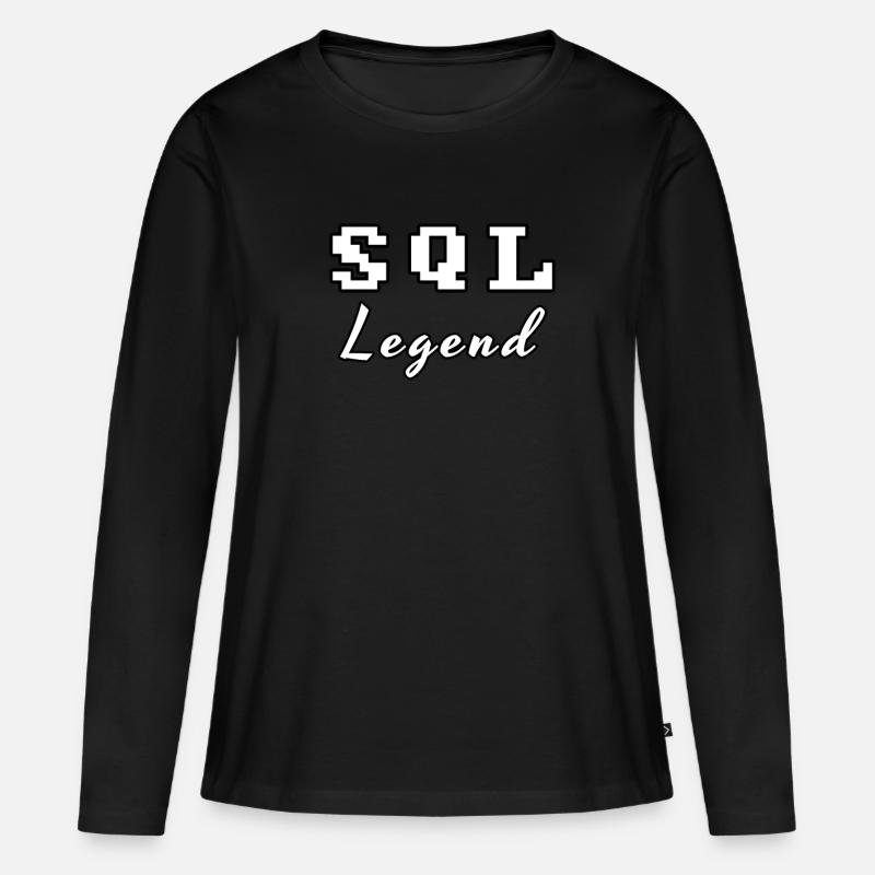SQL Legende - Frauen Premium Bio Langarmshirt - Schwarz