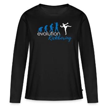 Evolution du kickboxing - T-shirt manches longues Premium bio Femme - noir - Devant - Julia (174cm)