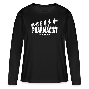 evolution of pharmacist - Frauen Premium Bio Langarmshirt - Schwarz - Vorne - Julia (174cm)