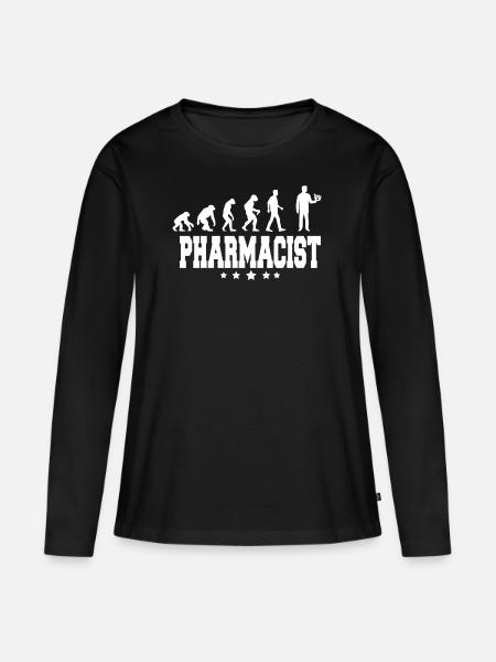 evolution of pharmacist - Frauen Premium Bio Langarmshirt - Schwarz