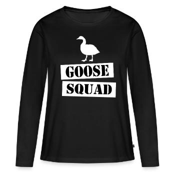 join the goose squad - Women's Premium Organic Long Sleeve Shirt - black - Front - Julia (174cm)