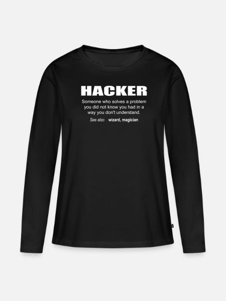 Hacker Description - Frauen Premium Bio Langarmshirt - Schwarz
