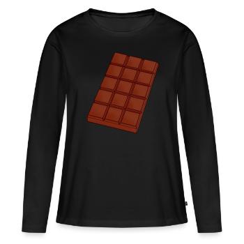 Tafel Schokolade Milch Liebhaber Zucker Geschenk - Frauen Premium Bio Langarmshirt - Schwarz - Vorne - Julia (174cm)