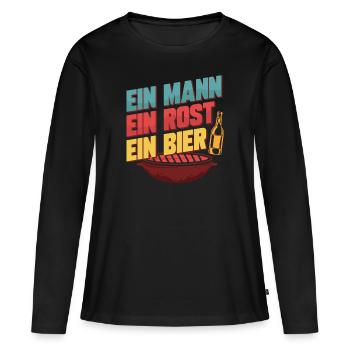 Barbecue Grill Grillmeister - T-shirt manches longues Premium bio Femme - noir - Devant - Julia (174cm)