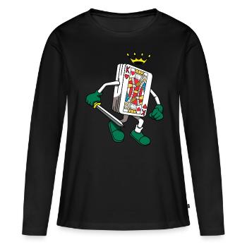Jeu de cartes King King Poker Deck Deck Casino Holdem - T-shirt manches longues Premium bio Femme - noir - Devant - Julia (174cm)