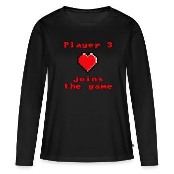 Player 3 joins the game - Women's Premium Organic Long Sleeve Shirt - black - Front - Julia (174cm)