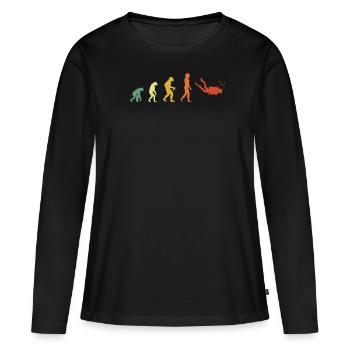 Distressed Diving Evolution - Women's Premium Organic Long Sleeve Shirt - black - Front - Julia (174cm)